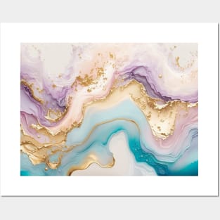 Abstract Pastel Alcohol Ink Posters and Art